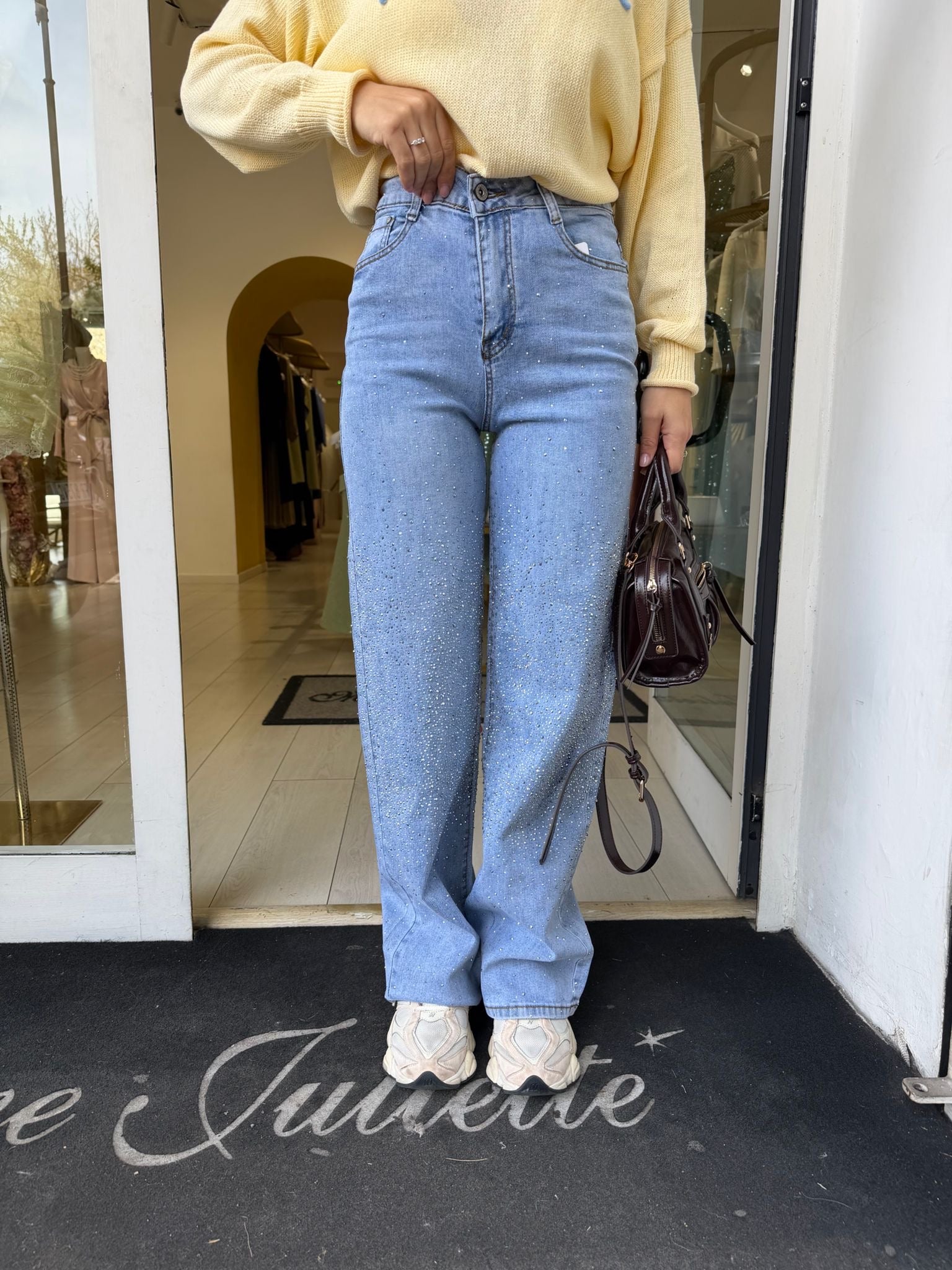 jeans brillantinato