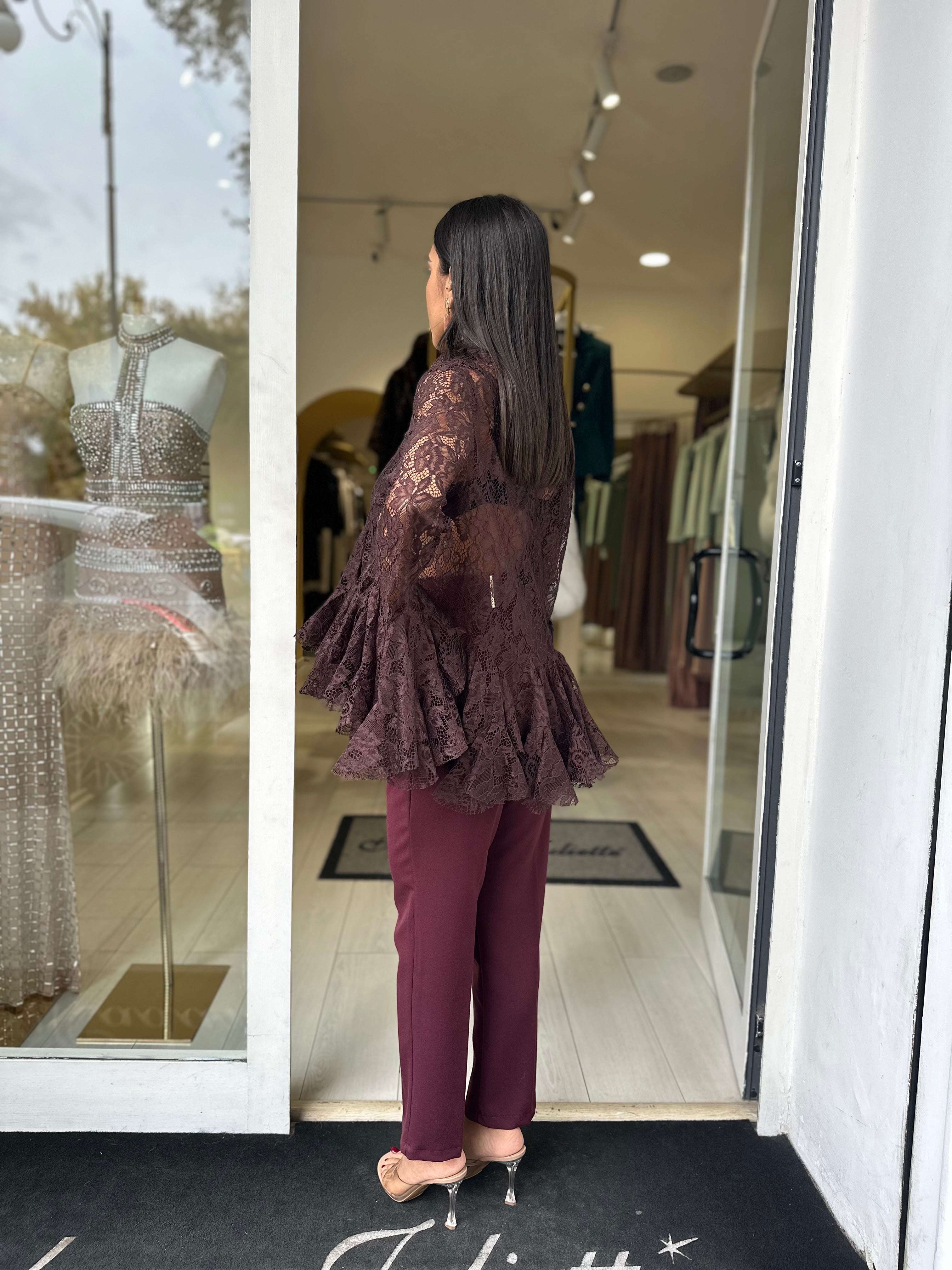 Blusa in pizzo macramè