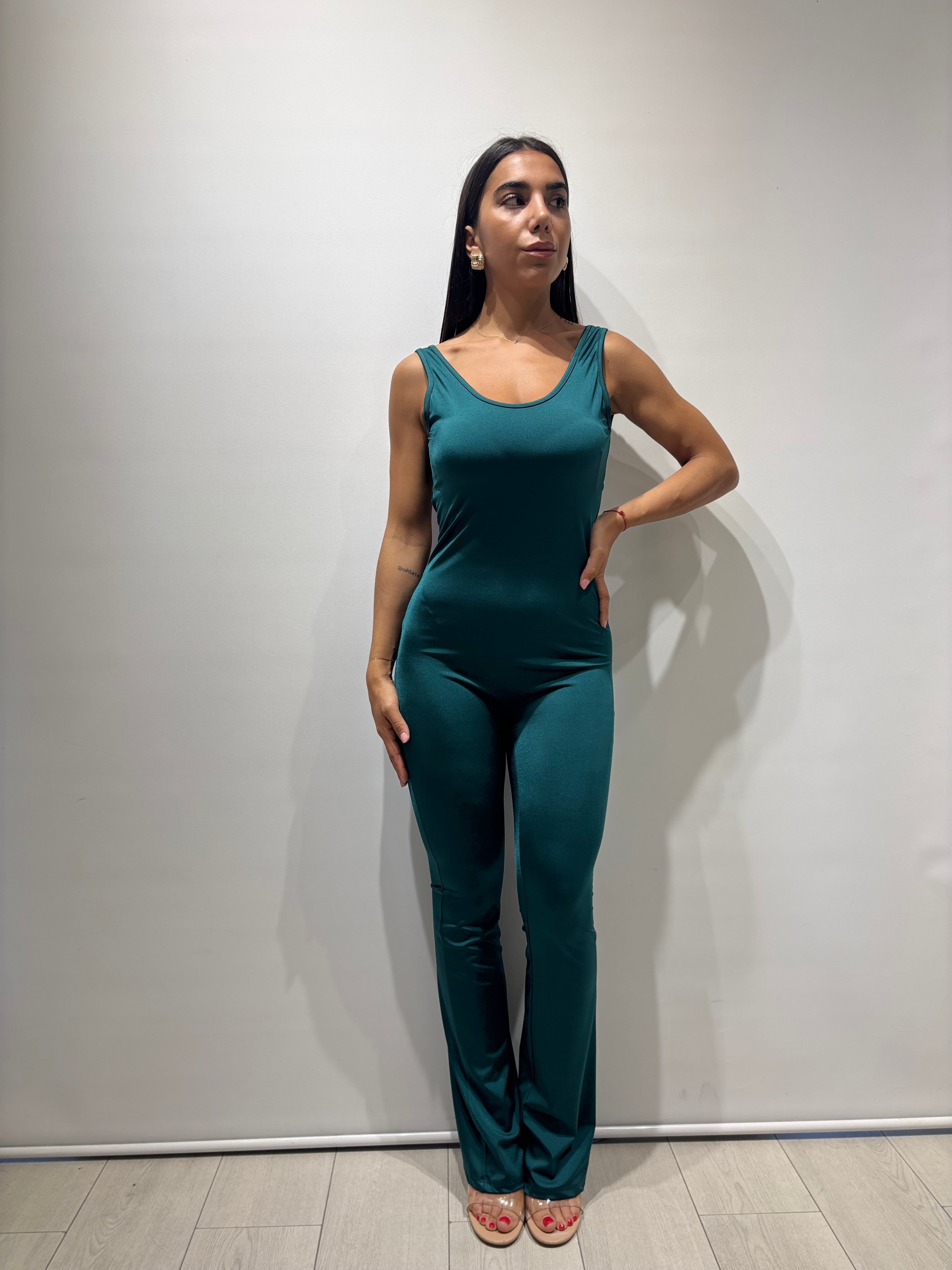 Jumpsuite in licra drappeggiata