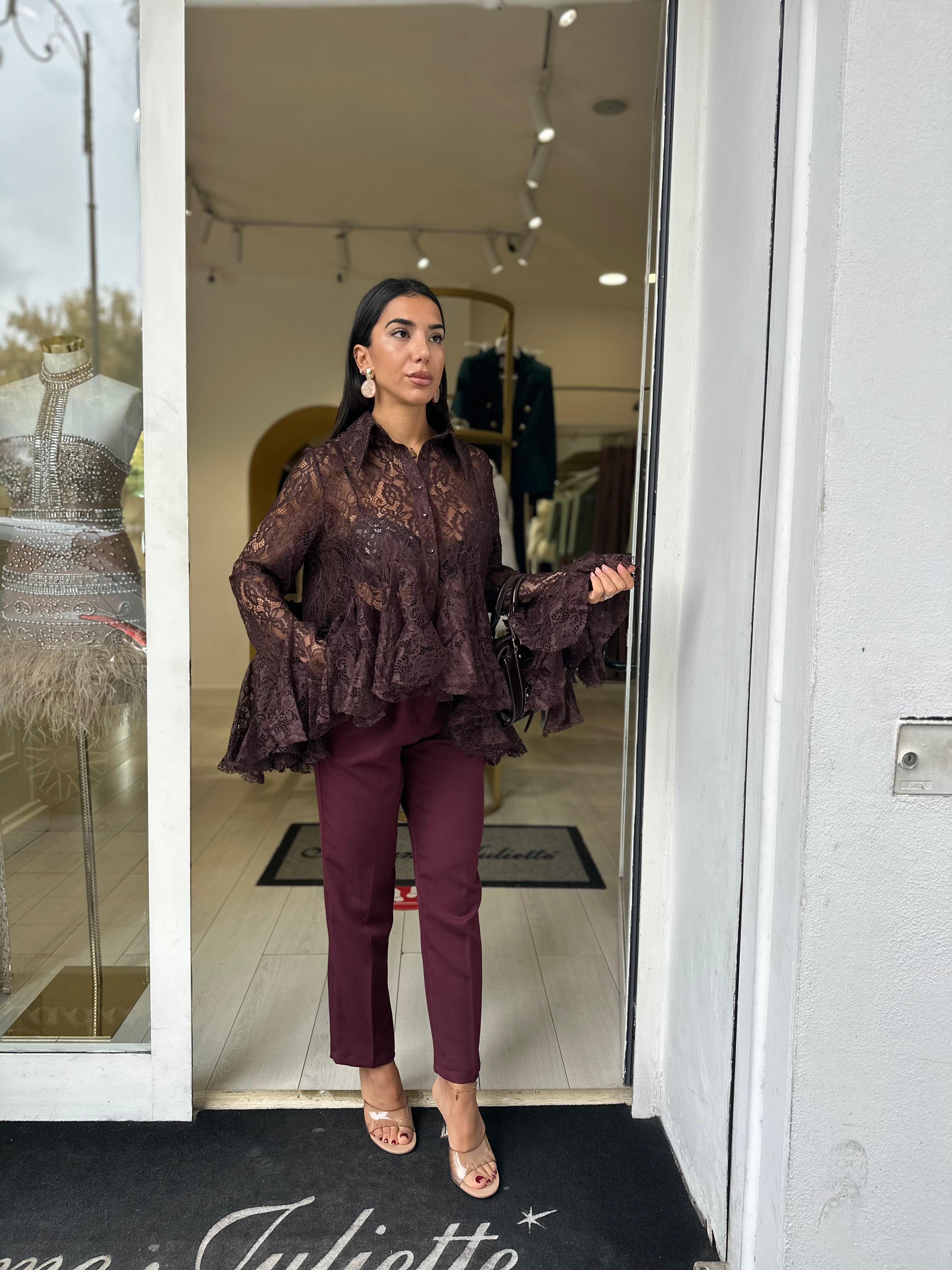 Blusa in pizzo macramè