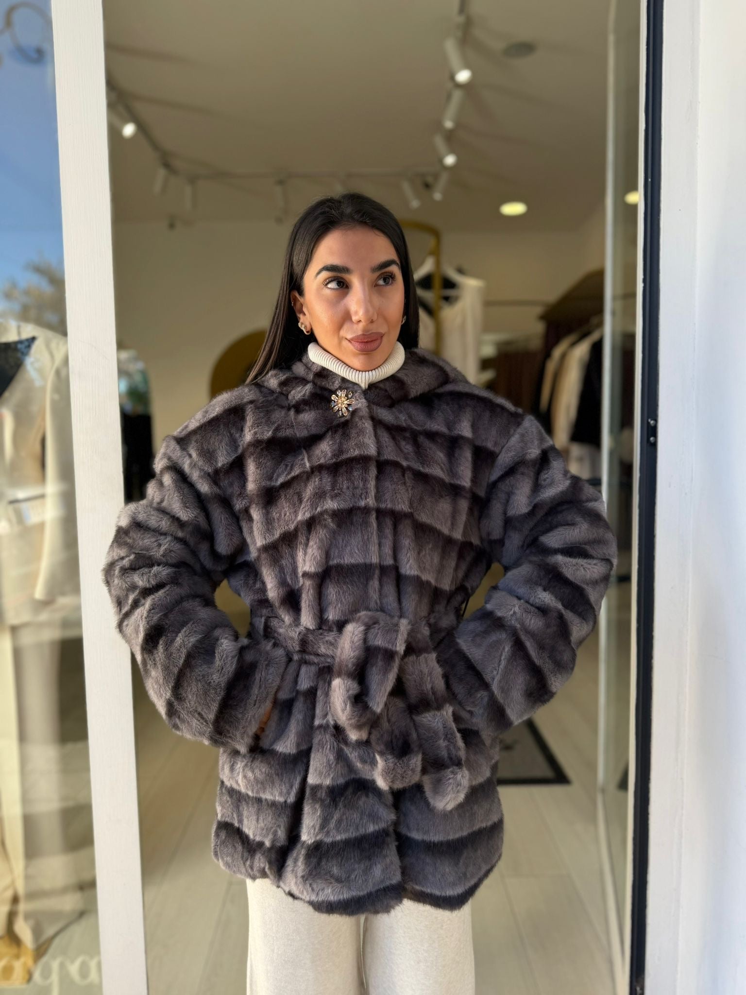 Ecopelliccia Grey