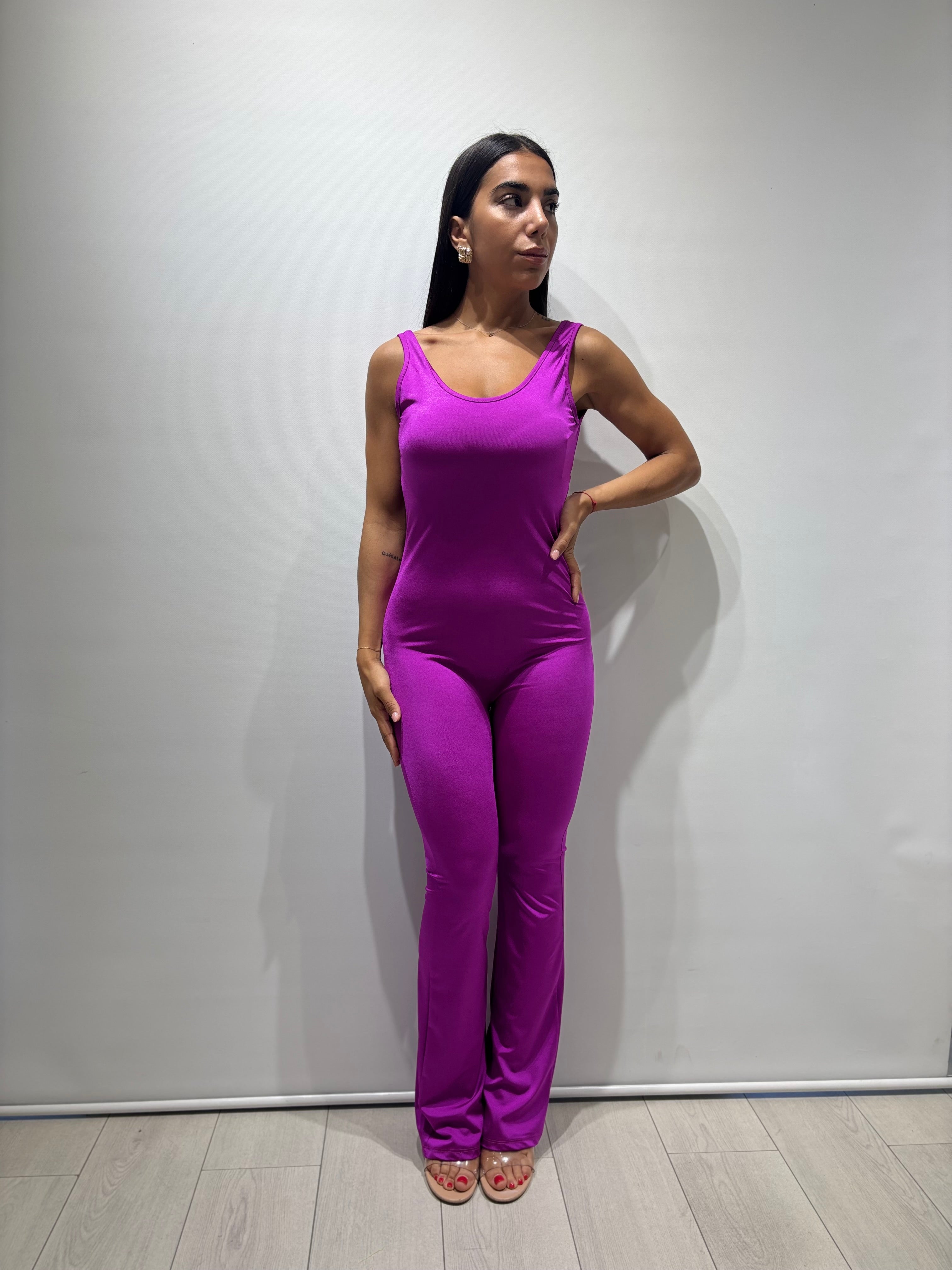 Jumpsuite in licra drappeggiata